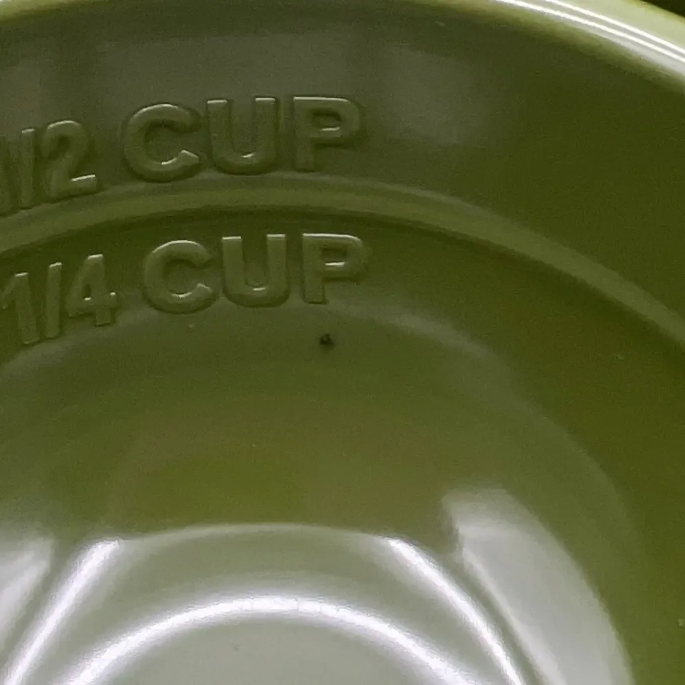 Vintage Melamine Nesting Measuring Cups Green Set Of 5 Palm Nice 1/4 Cup - 2 cup